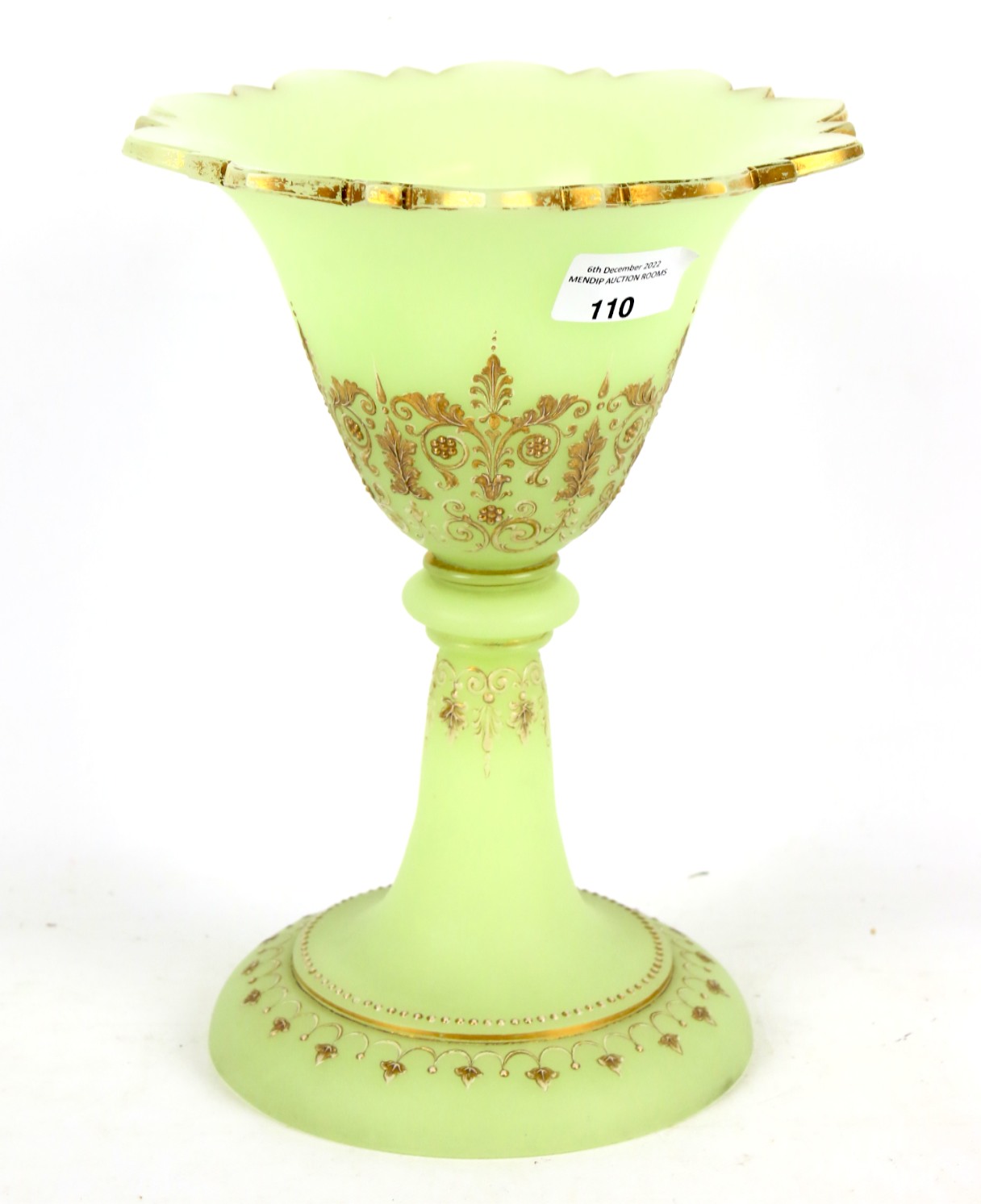 A late 19th century opaque glass vase.
