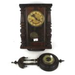 A Victorian barometer and wall clock.