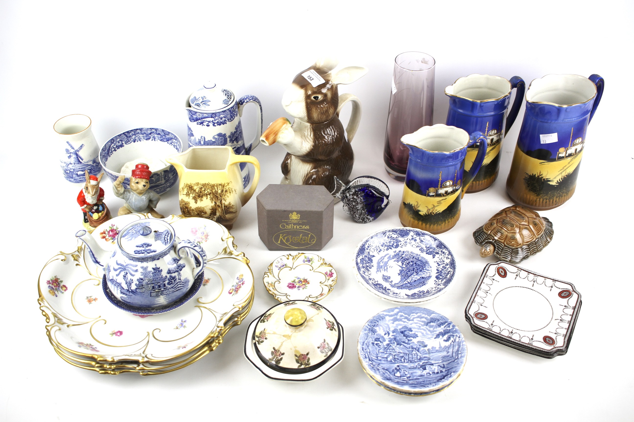 An assortment of ceramics and glassware.