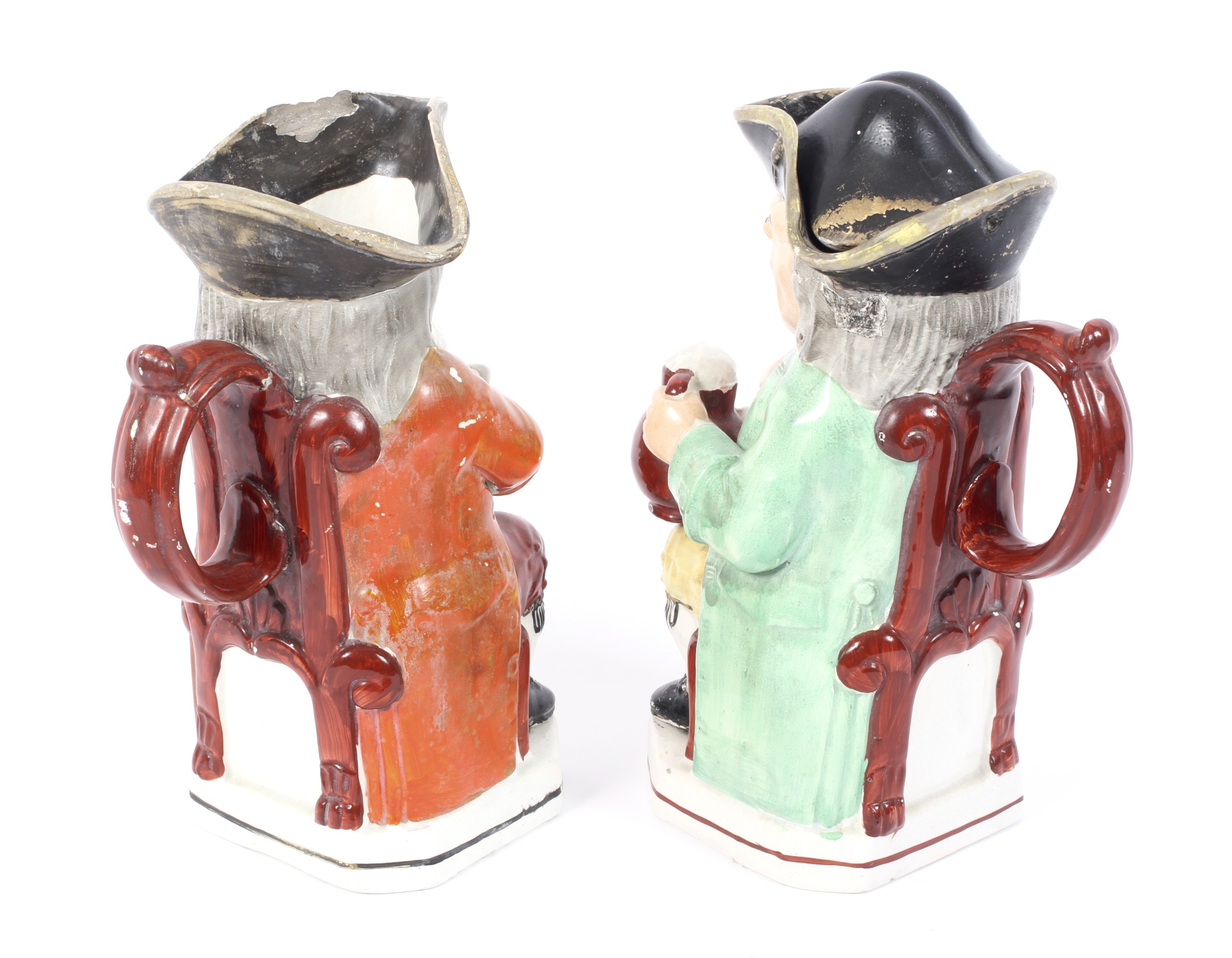 Two 19th century Staffordshire pottery Toby jugs. - Image 2 of 2