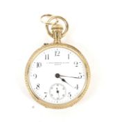 A ladies 18ct gold cased open faced pocket watch by 'A Golay Leresche & Fils, Geneve'.