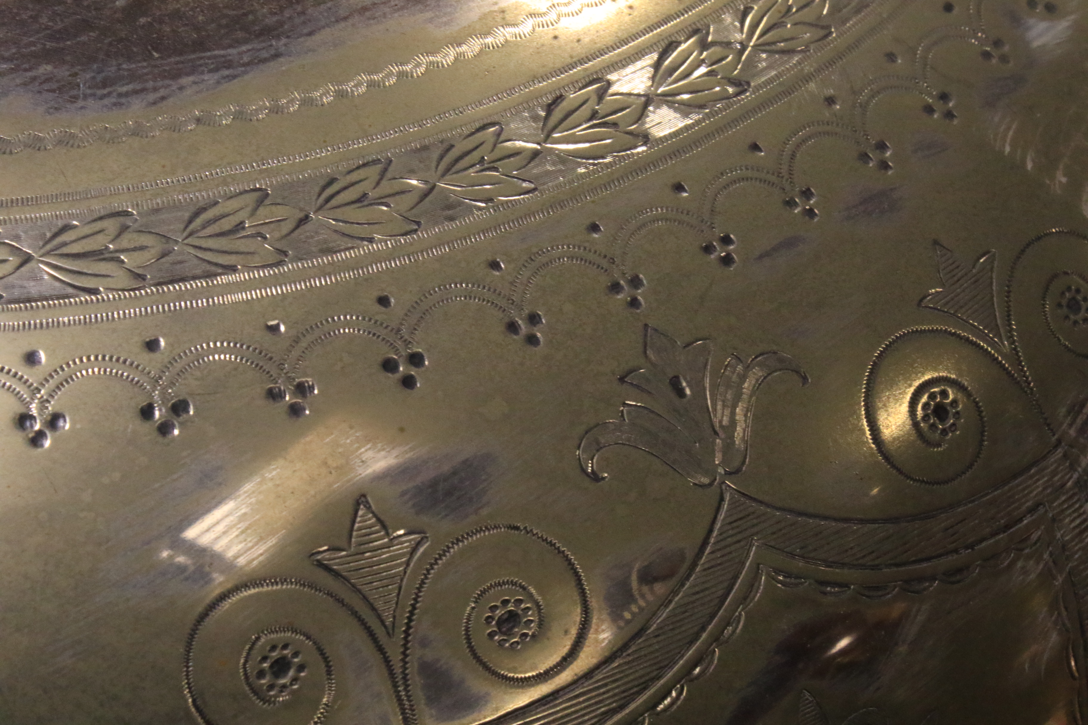 A large Edwardian silver-plated meat-dish warmer and two domed covers in sizes. - Image 15 of 23