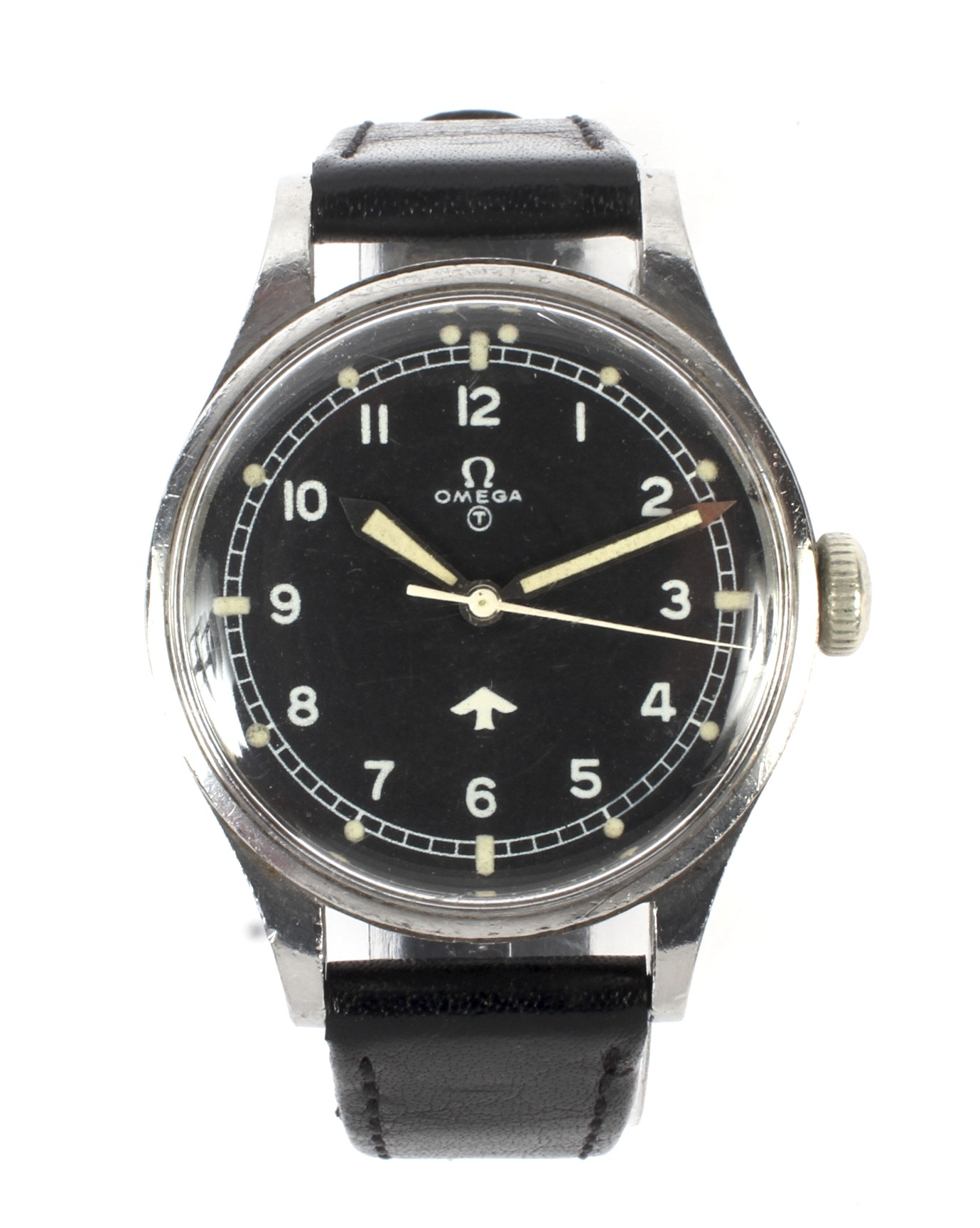 A gentleman's stainless steel Omega British Military issue RAF 1953 Omega wristwatch. - Image 2 of 3