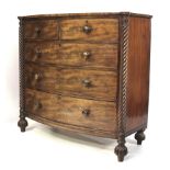 A Victorian mahogany bow fronted chest of drawers.