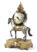 A 20th century Italian gilt-metal mounted equestrian Imperial mantel clock.