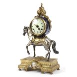 A 20th century Italian gilt-metal mounted equestrian Imperial mantel clock.