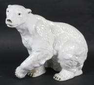 A 20th century Royal Dux porcelain model of a polar bear.