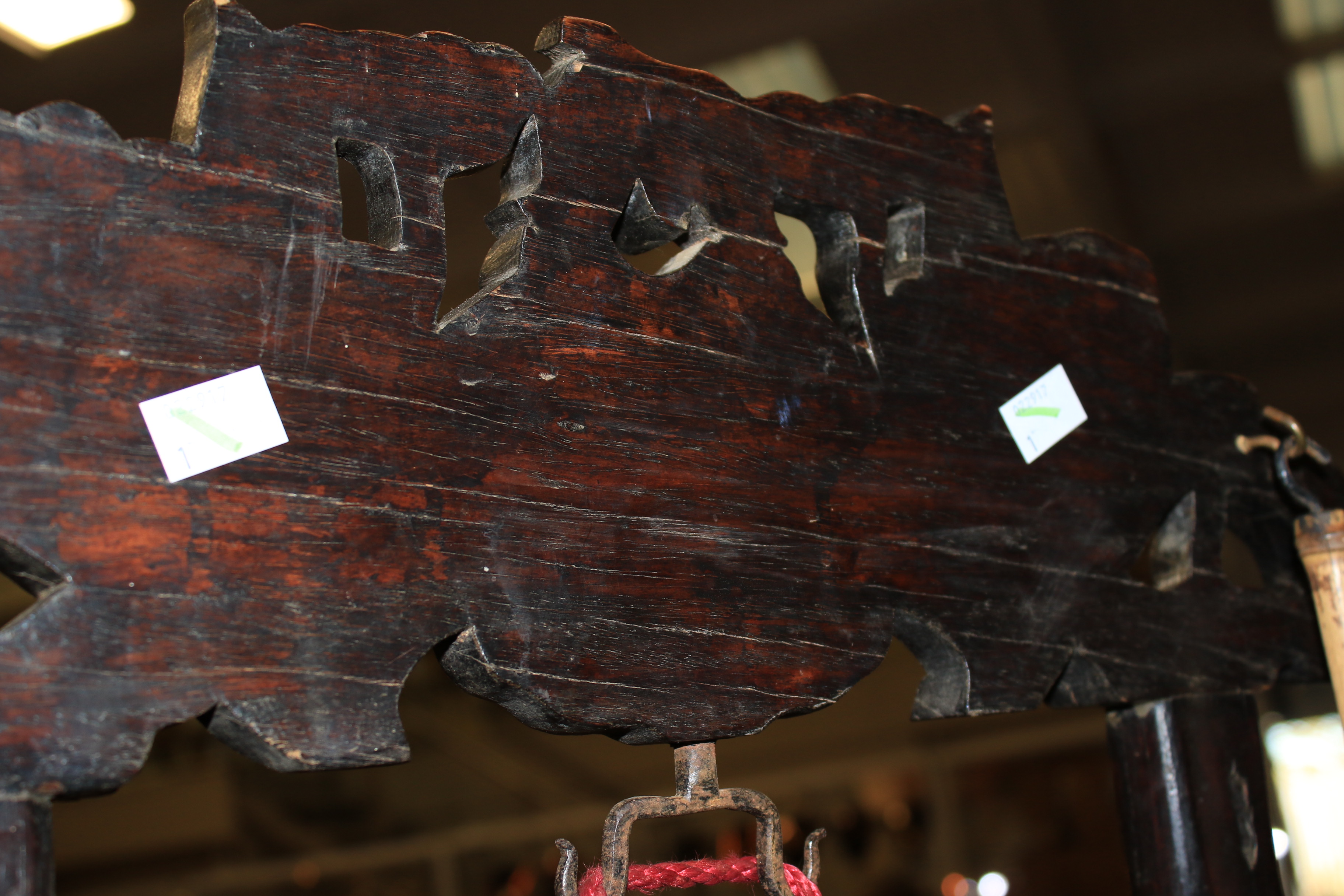 A Chinese gong raised on a carved ebonised stand. - Image 14 of 18