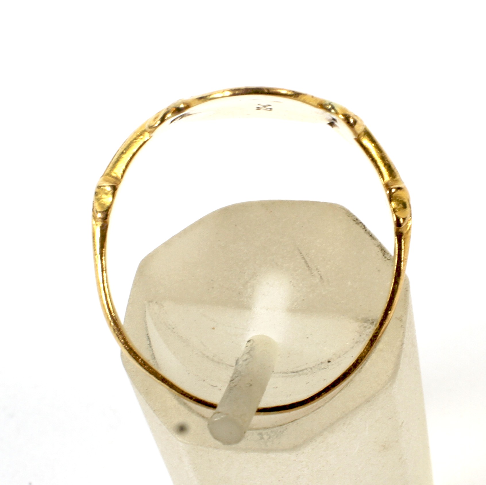 A 19th century gold and enamel oval-panel ring. - Image 3 of 4