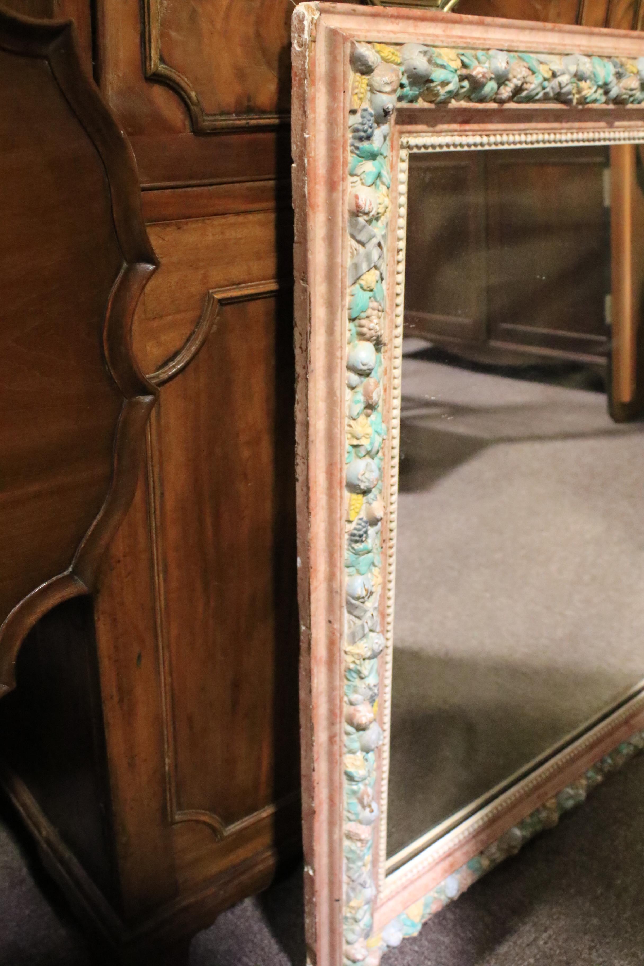 A pine and painted gesso Barbola mirror of large proportion. - Image 12 of 12