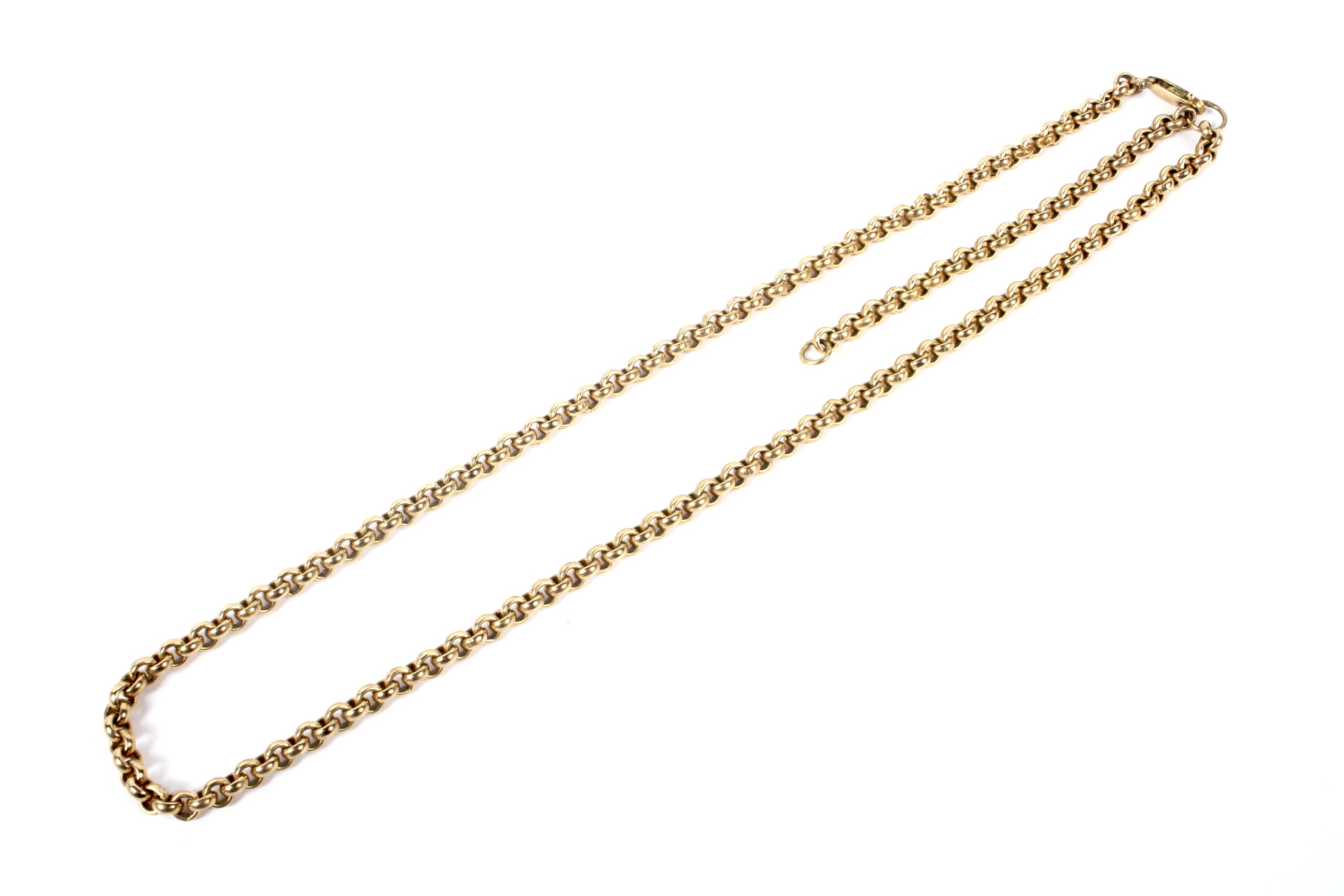 A vintage 9ct gold belcher link necklace.