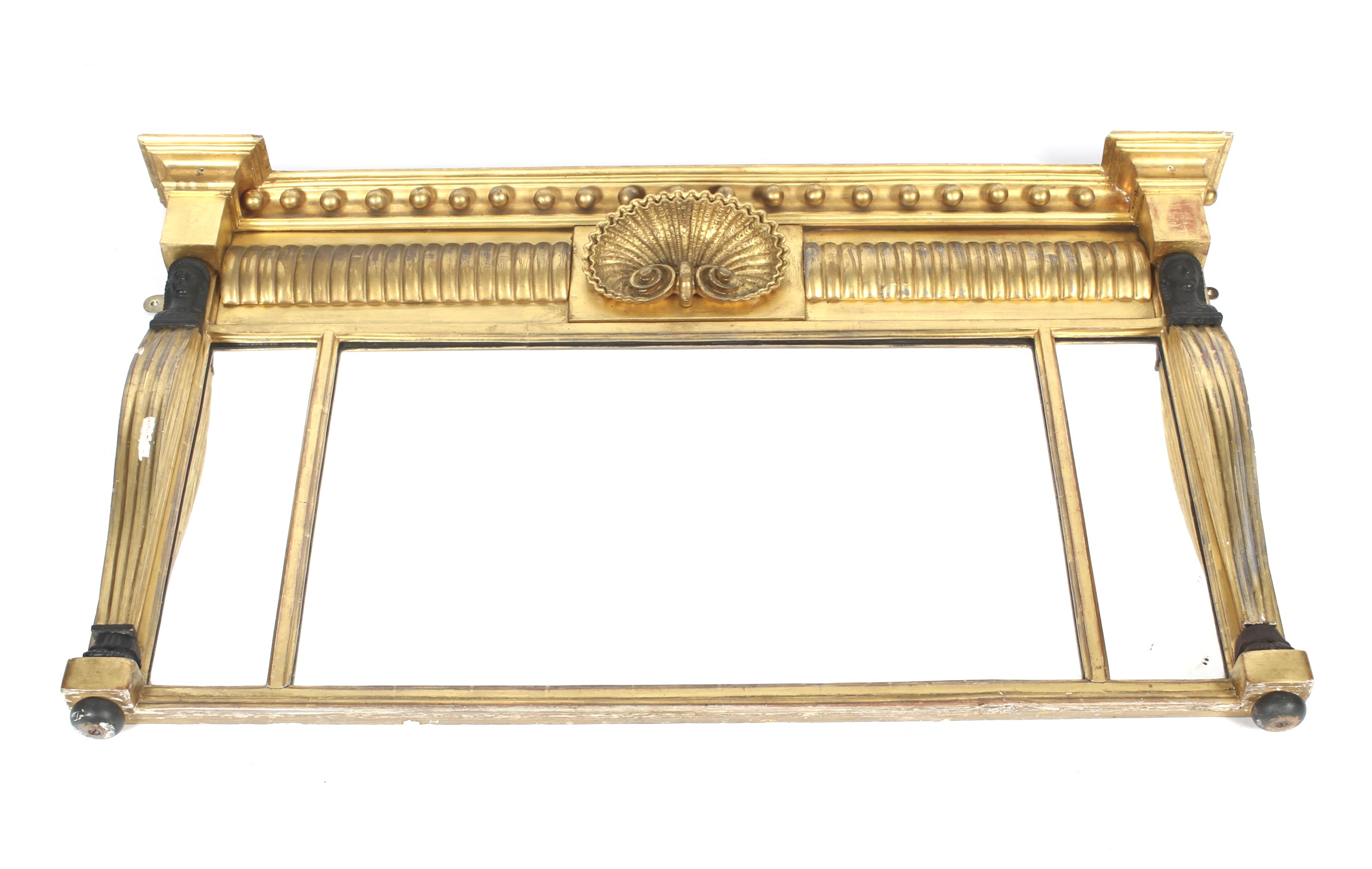 A 19th century Regency style giltwood overmantel mirror.