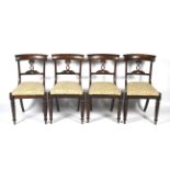 A set of four 19th century rosewood dining chairs.