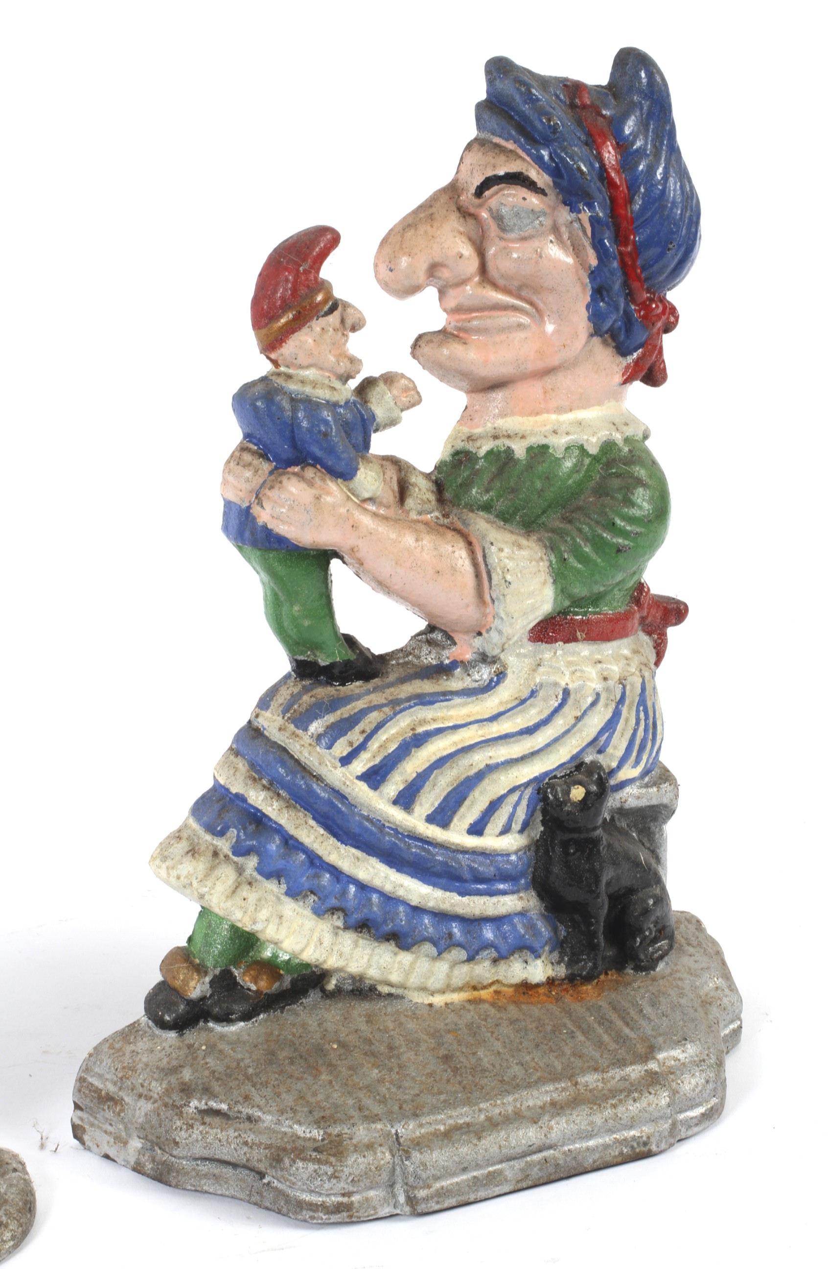 A pair of cold painted cast iron Punch and Judy door stops. - Image 2 of 3