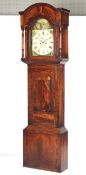 A 19th century North Country eight day inlaid mahogany long case clock of large proportion.