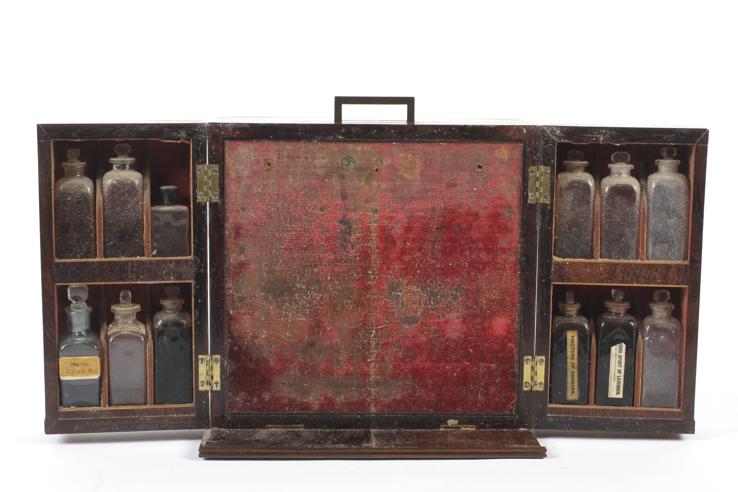 A Victorian rosewood travelling apothecary cabinet with contents. - Image 2 of 17