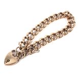 An Edwardian 9ct rose gold hollow curb link bracelet.