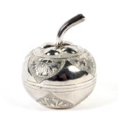 A 20th century sterling silver lidded pot.