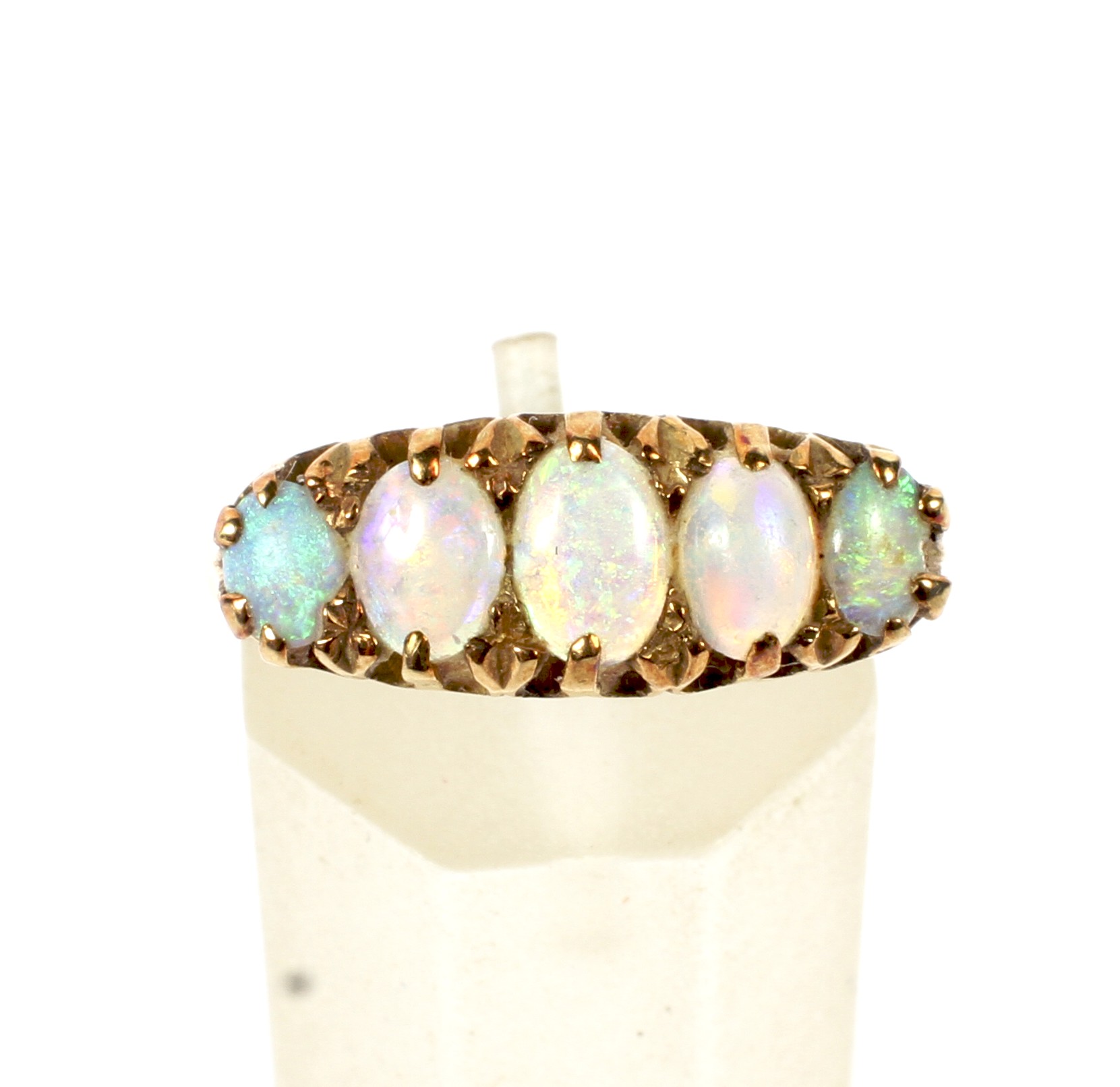 A late Victorian gold and opal five stone ring. - Image 2 of 3