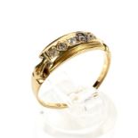 A late Victorian gold and diamond five stone gypsy ring.