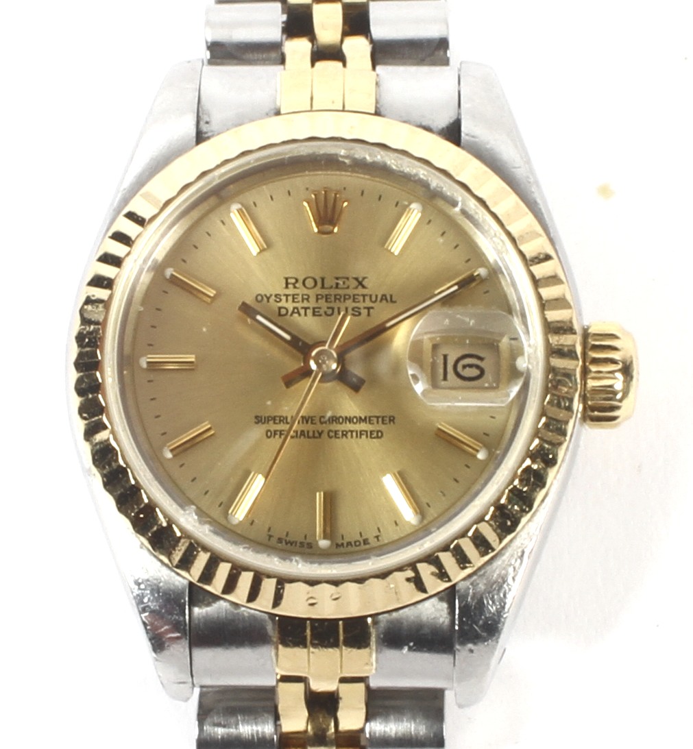 A vintage ladies Rolex two tone date just wristwatch.