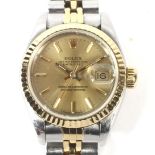 A vintage ladies Rolex two tone date just wristwatch.
