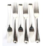 A set of six Victorian silver forks.