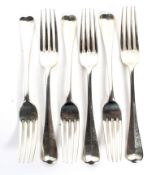 A set of six Victorian silver forks.