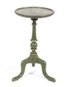 A green painted and lacquered chinoserie small occasional table, early 20th century.