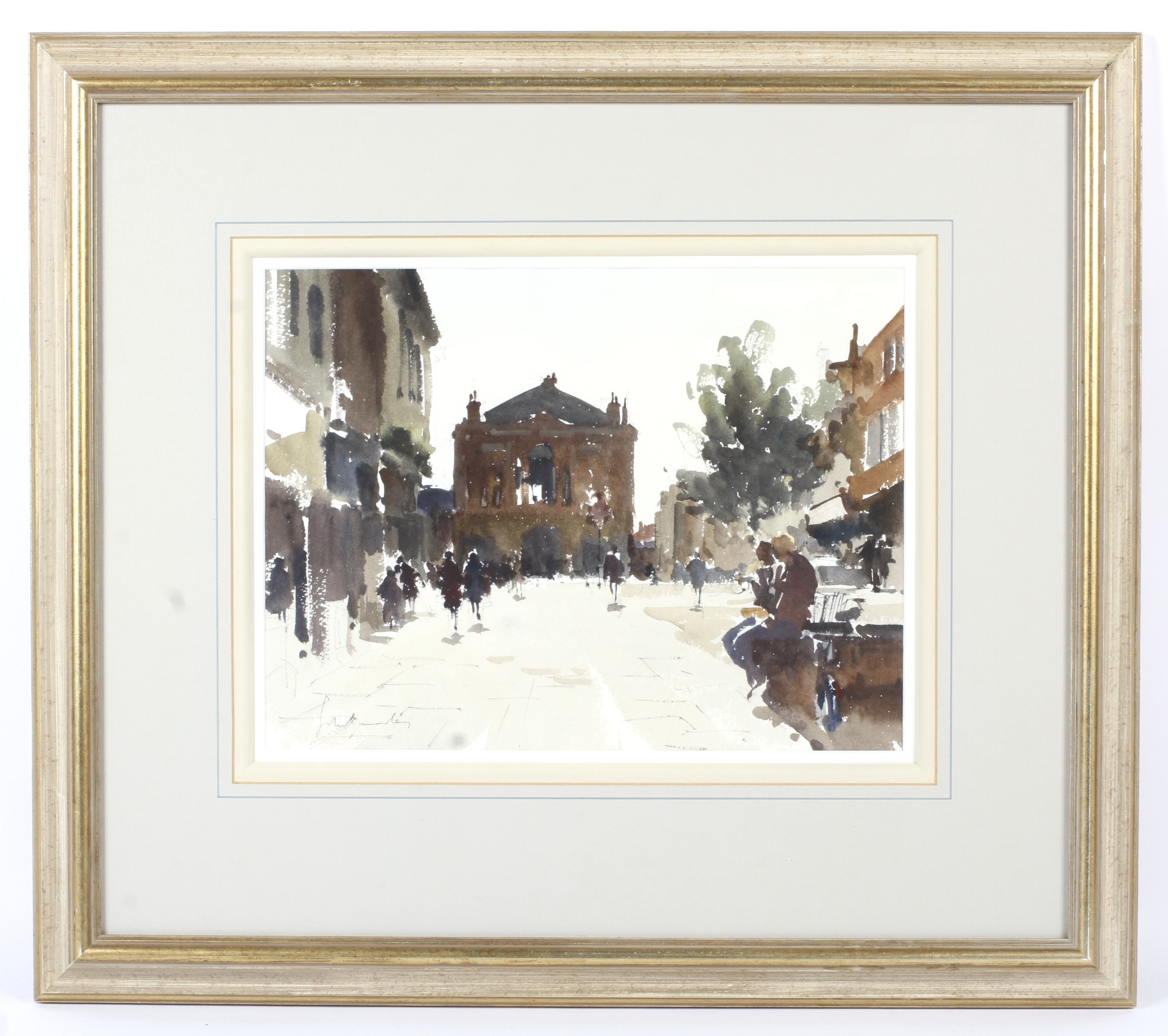 John Yardley (1933), The Cross Bury St Edmonds, watercolour. Signed lower left, 38.5cm x 29cm exc. - Image 2 of 3