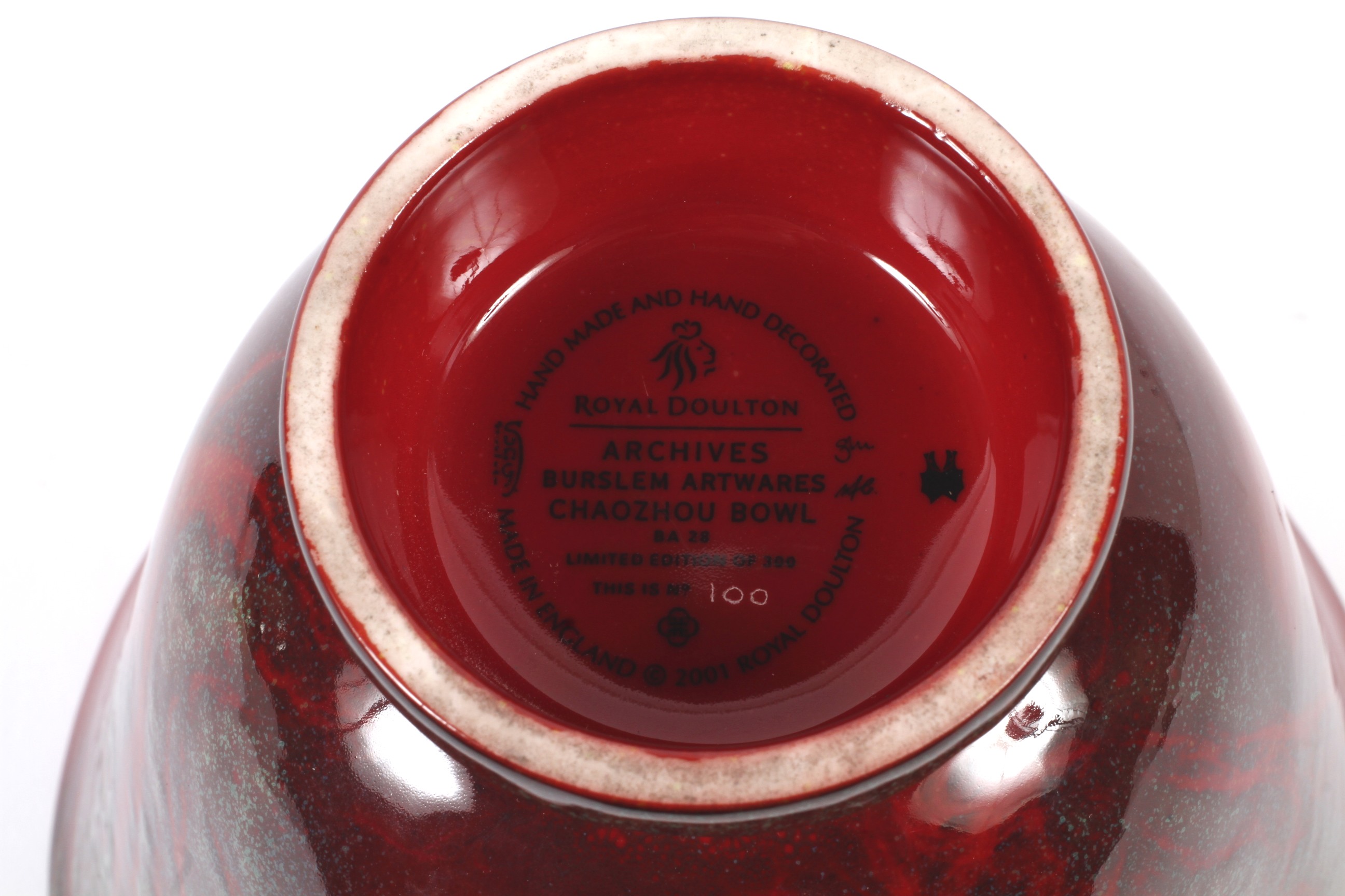 A boxed limited edition Royal Doulton Chaozhou flambe glazed bowl. - Image 3 of 3