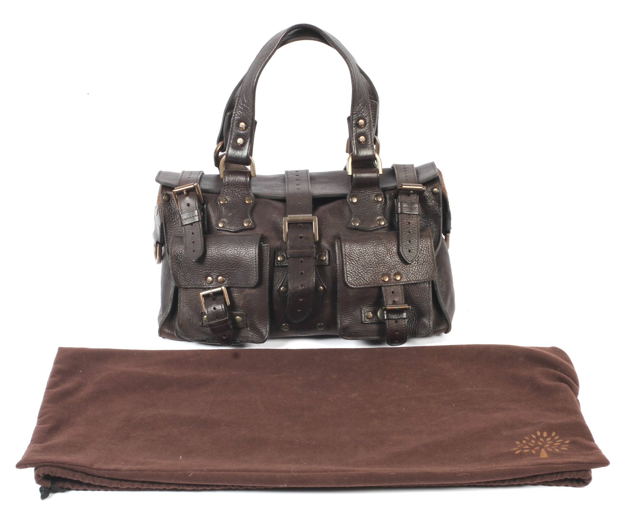 A Mulberry Roxanne dark brown leather handbag. - Image 3 of 3