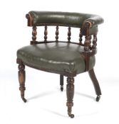 A late 19th/early 20th century mahogany desk chair.