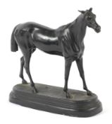 After Charles Valton, a spelter model of a horse.