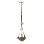 A brass oil standard lamp stand.