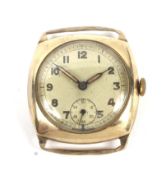 A mid-century 9ct gold cased wristwatch.