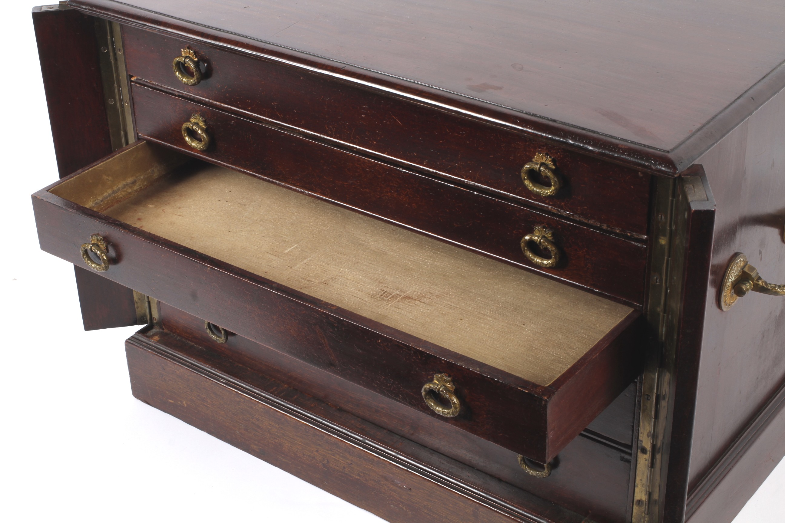 A Late Victorian Parisian mahogany canteen cabinet with five pull out drawers. - Image 2 of 3