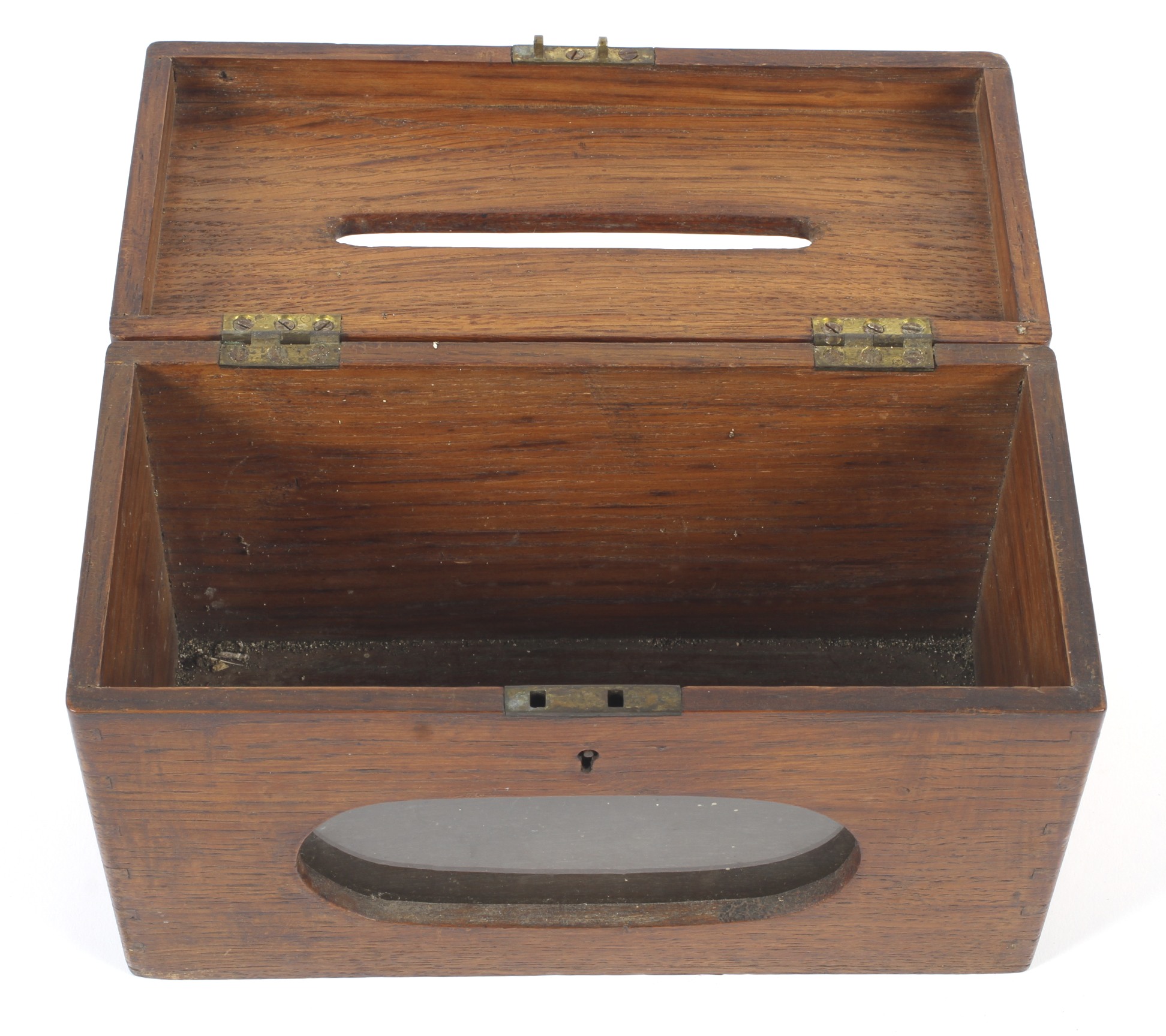 An early 20th century oak letter box. - Image 2 of 2