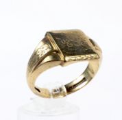 A 9ct gold square signet ring.