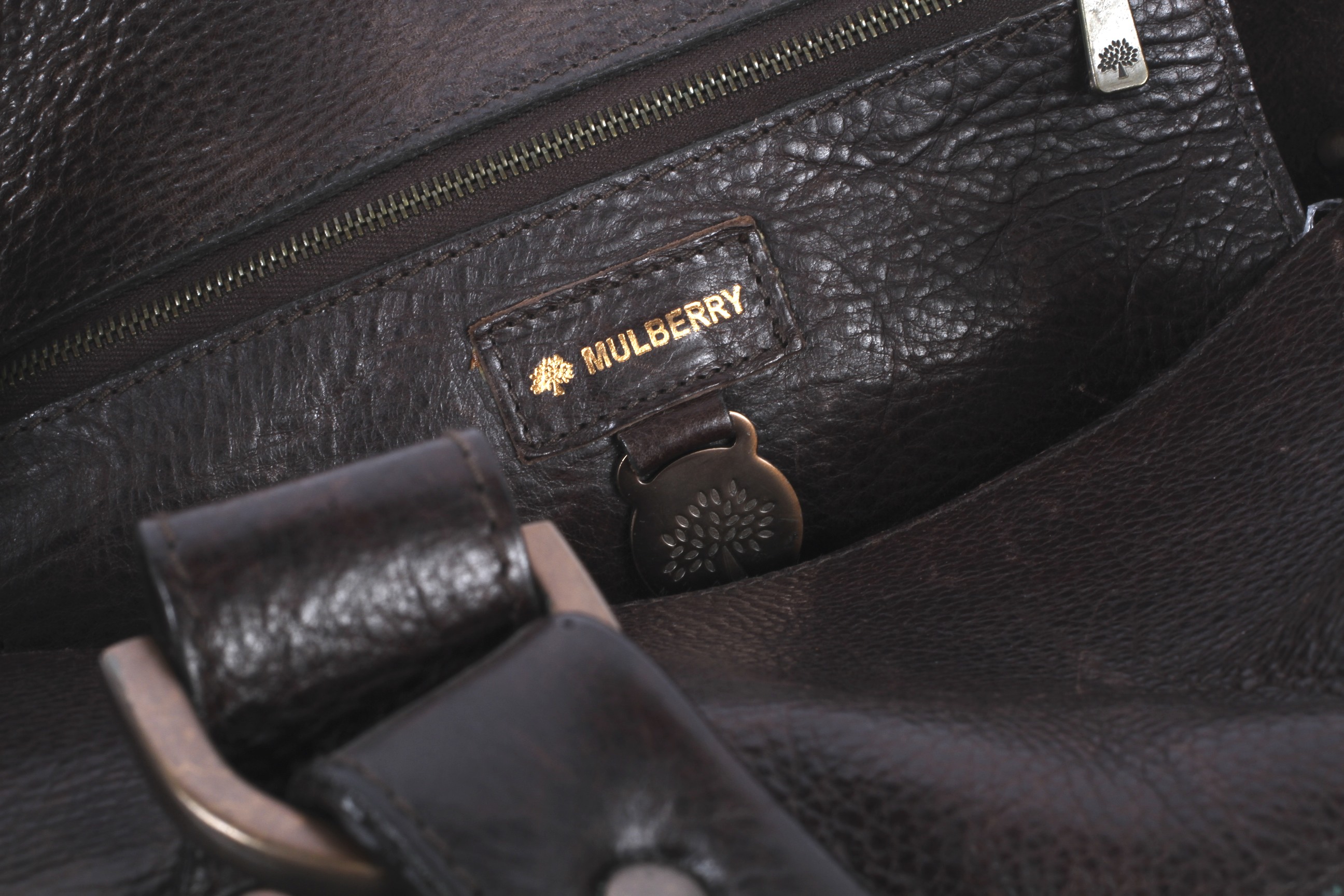 A Mulberry Roxanne dark brown leather handbag. - Image 2 of 3