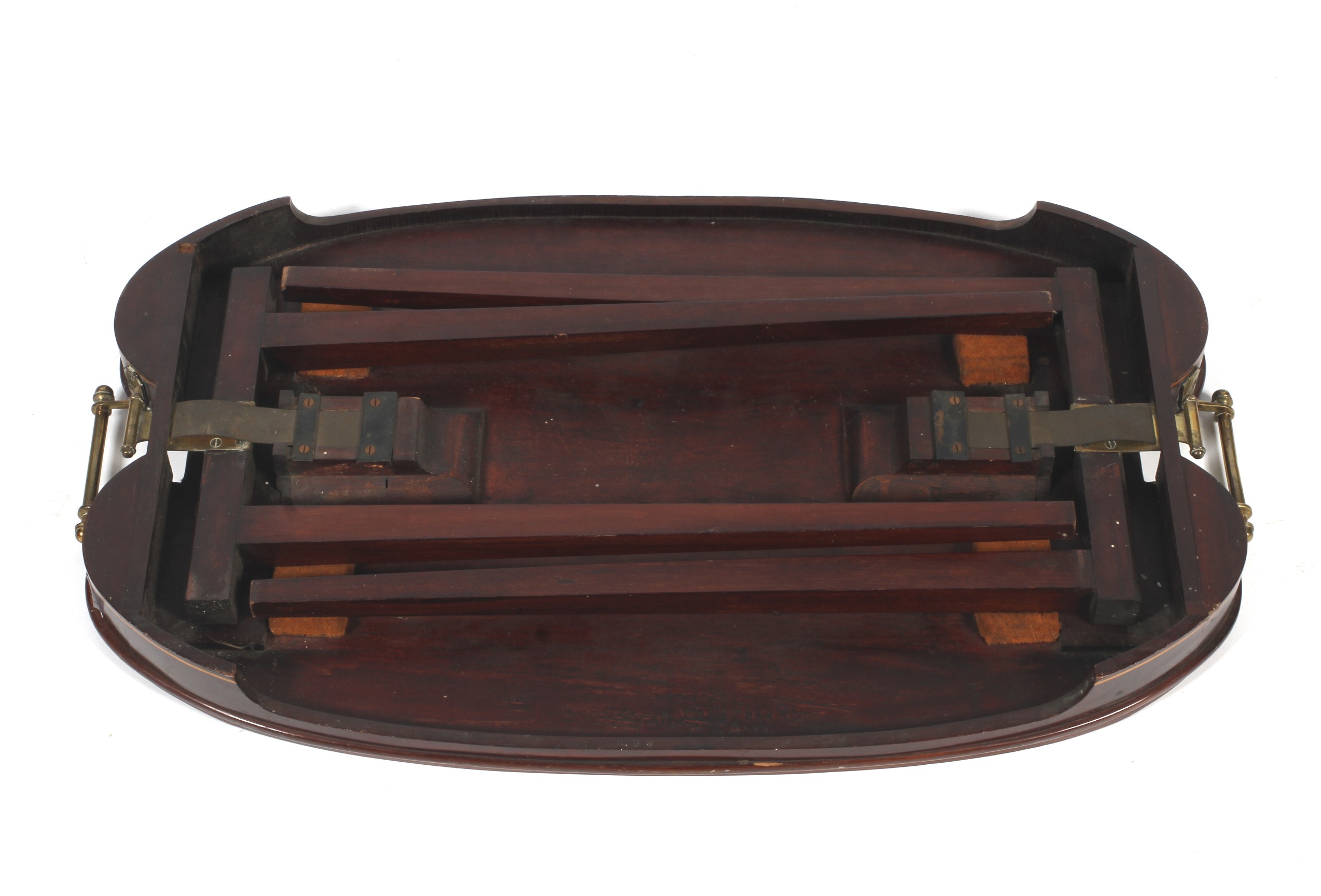 An unusual Edwardian mahogany folding butler's tray on stand. - Image 4 of 4