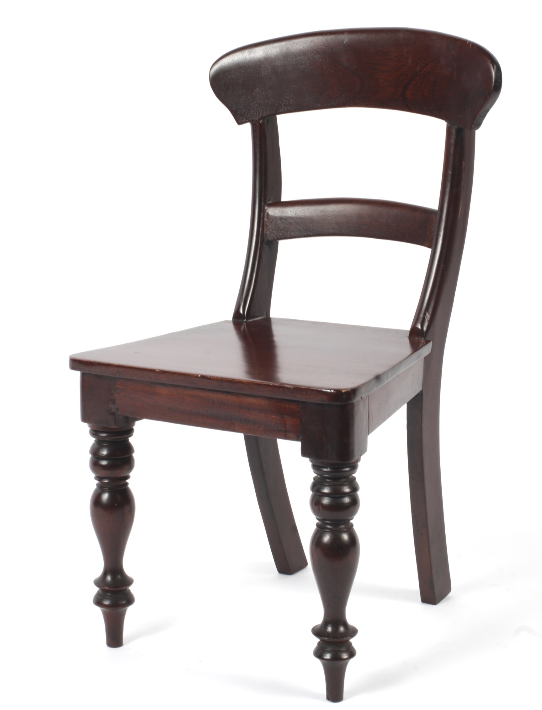 A 19th century style mahogany Apprentice dining chair.