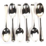 A set of six Victorian silver serving spoons.