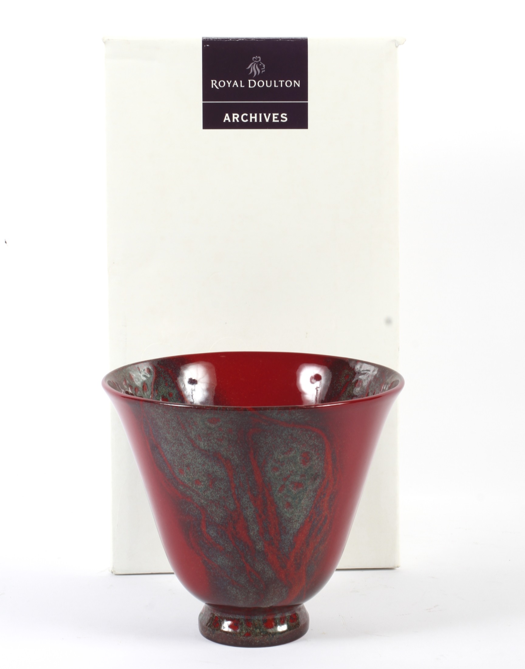 A boxed limited edition Royal Doulton Chaozhou flambe glazed bowl.