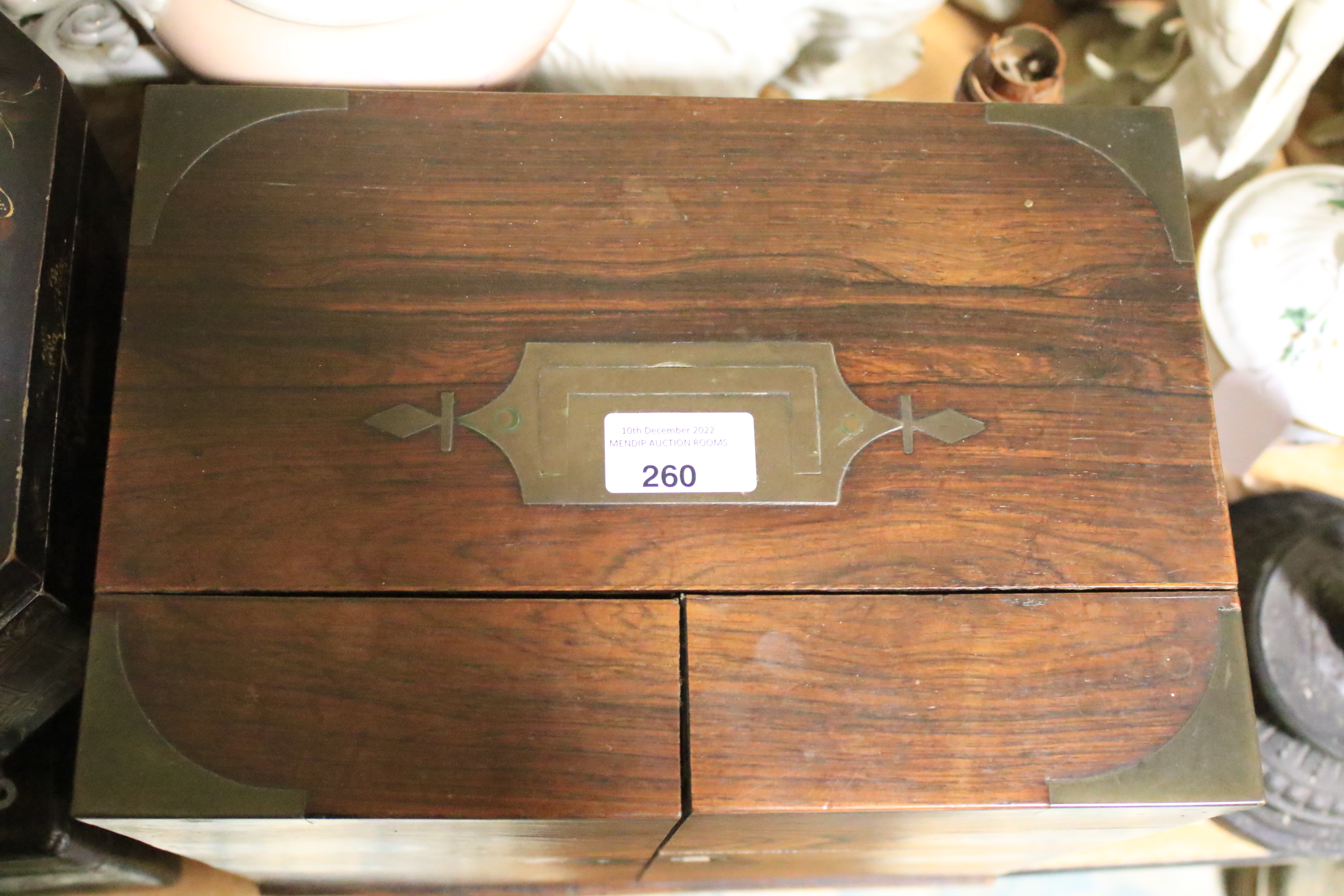 A Victorian rosewood travelling apothecary cabinet with contents. - Image 16 of 17