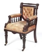 A Victorian leather desk chair.