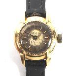 A ladies 18ct gold cased manual wind Movado wristwatch.