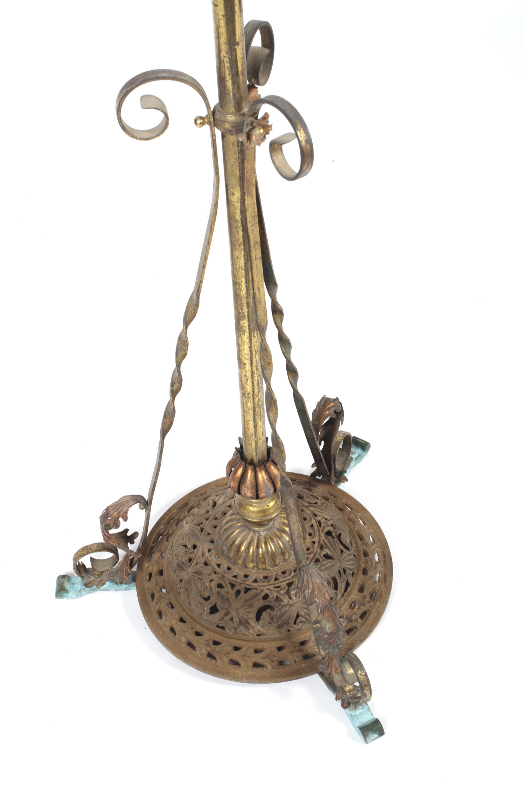 A brass oil standard lamp stand. - Image 2 of 2