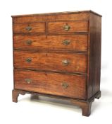 A 19th century mahogany and pine chest of drawers.