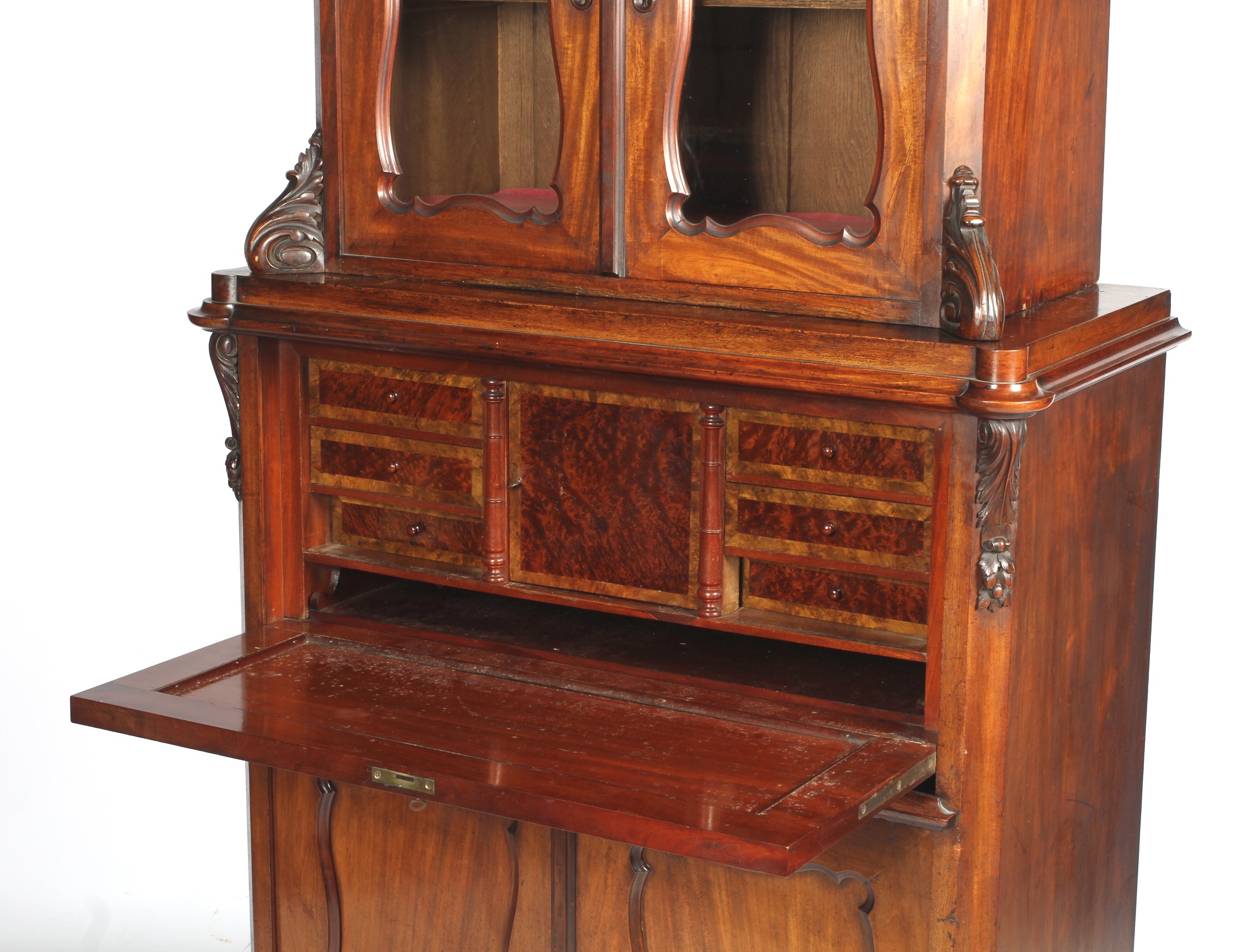 A Victorian mahogany secretaire bookcase. - Image 2 of 2